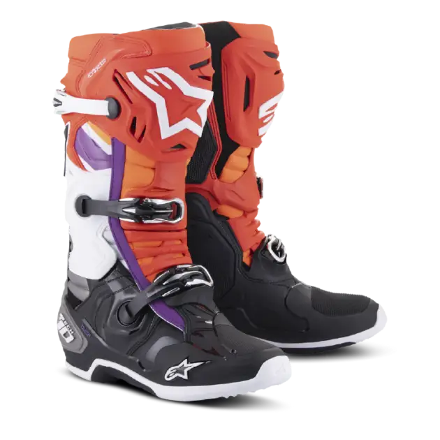 Bota Alpinestars T10 Negro/Rojo/Naranja/Blanco