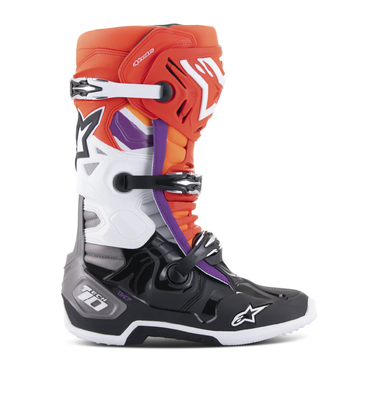 Bota Alpinestars T10 Negro/Rojo/Naranja/Blanco - Image 2