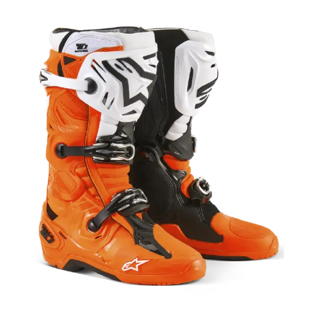 Bota Alpinestars TECH 10 ENDURO ORANGE FLUO/BLACK/WHITE
