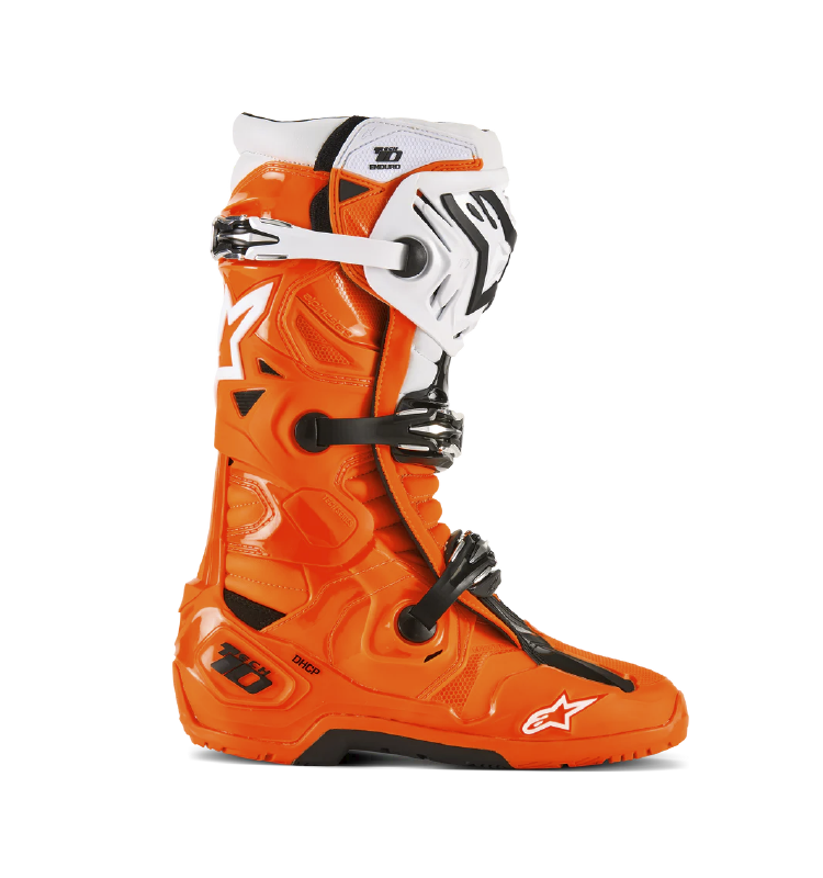 Bota Alpinestars TECH 10 ENDURO ORANGE FLUO/BLACK/WHITE - Image 2
