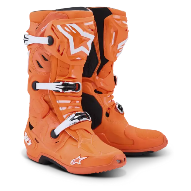 Bota Alpinestars TECH 10 S-Ventilado Naranja FL/Negro/Blanco