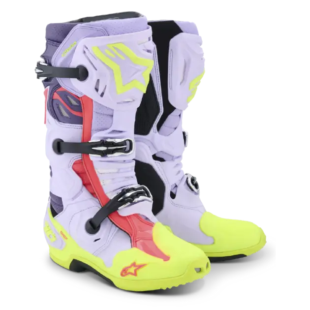 Bota Alpinestars TECH 10 S-Ventilado PRP/Amarillo FL/DIVA Rosado