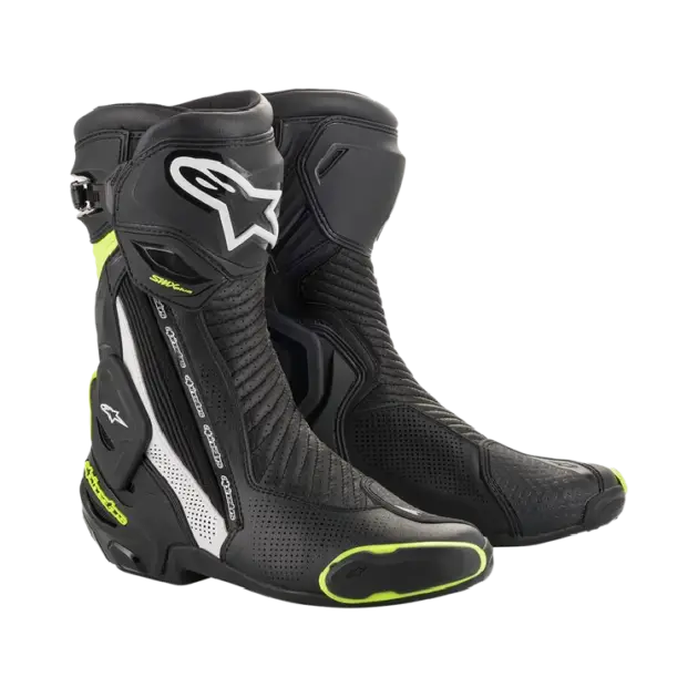 Bota Alpinestars SMX+ Ventilado Negro/Blanco/Amarillo