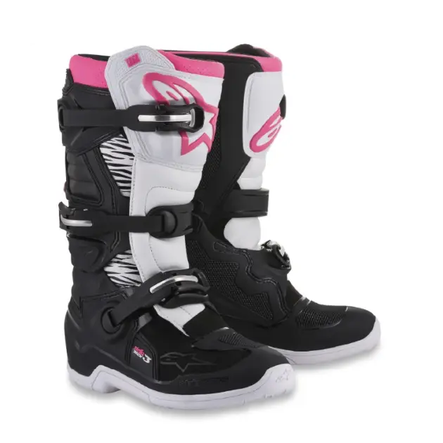 Bota Alpinestars 4W TECH 3 Negro/Blanco/Rosado