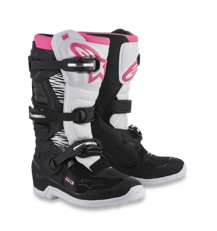 Bota Alpinestars 4W TECH 3 Negro/Blanco/Rosado