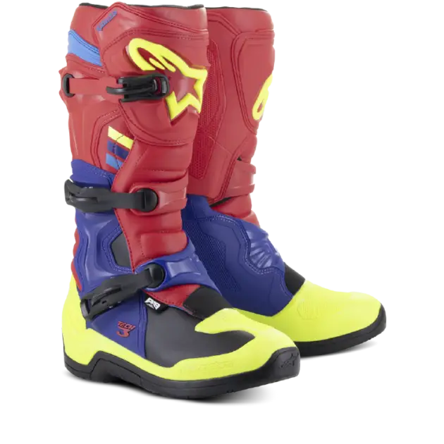 Bota Alpinestars T3 Rojo/Azul/Amarillo FL