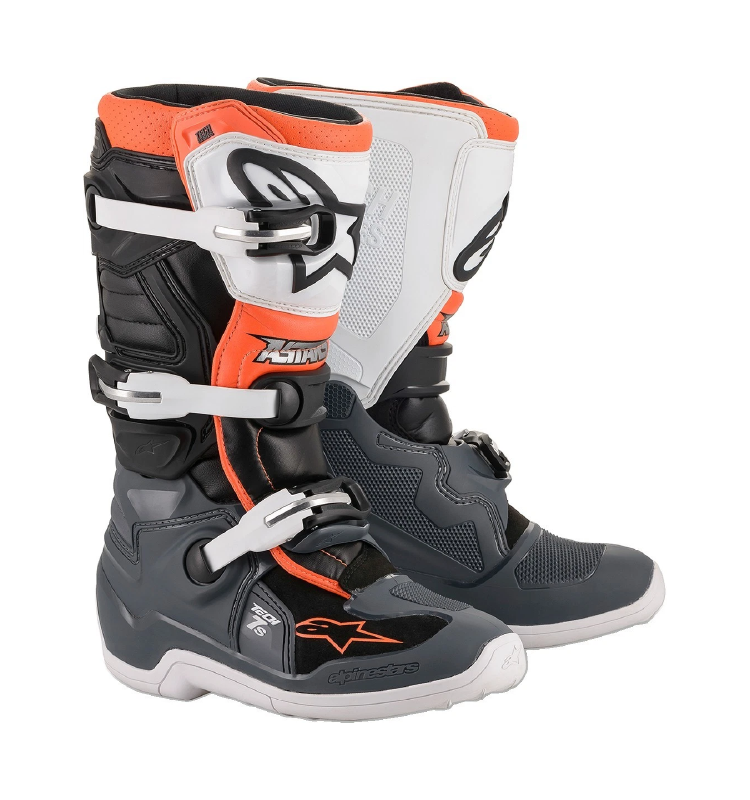 Bota Alpinestars T7S Negro/Gris/Blanco/Naranja FL