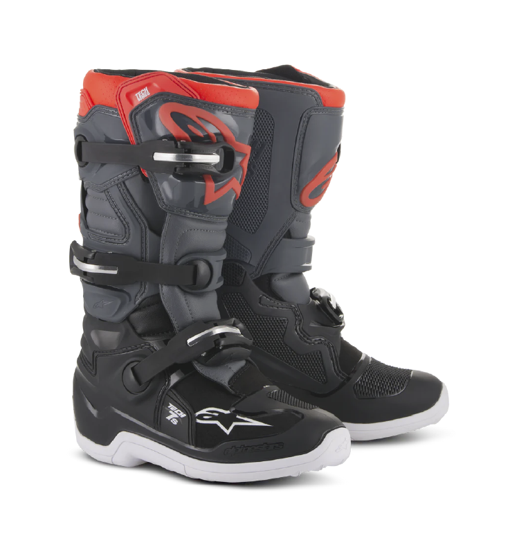 Bota Alpinestars T7S Gris Oscuro/Gris Claro FL/Rojo