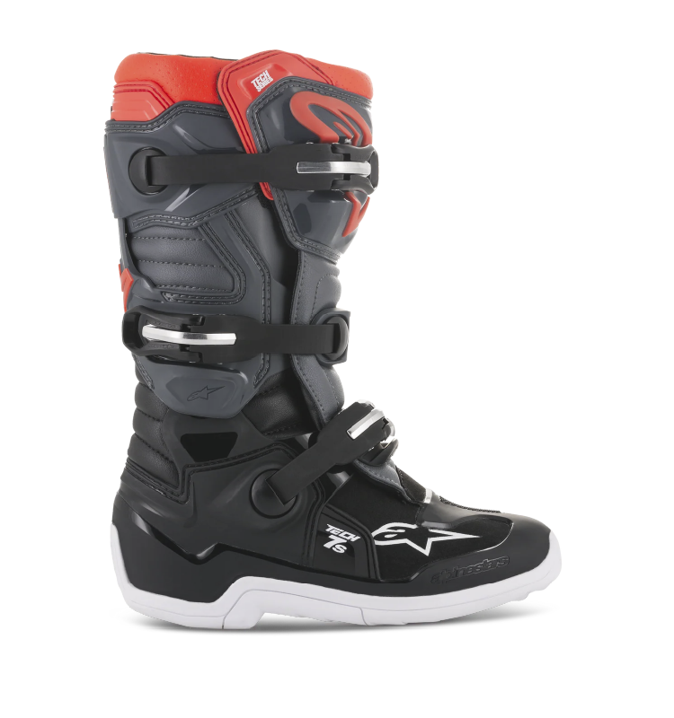 Bota Alpinestars T7S Gris Oscuro/Gris Claro FL/Rojo - Image 3