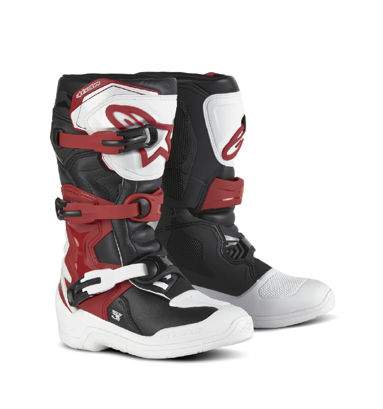 Bota Alpinestars TECH3S YTH Blanco/Negro/Rojo