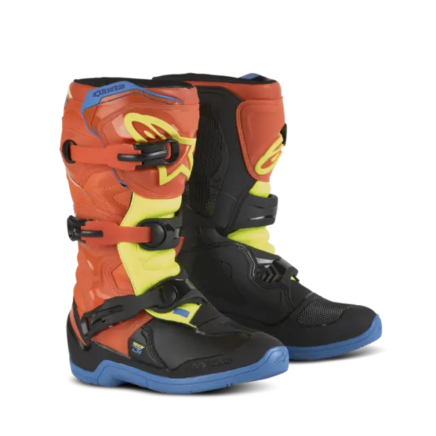 Bota Alpinestars TECH3S YTH Naranja/Azul/Amarillo