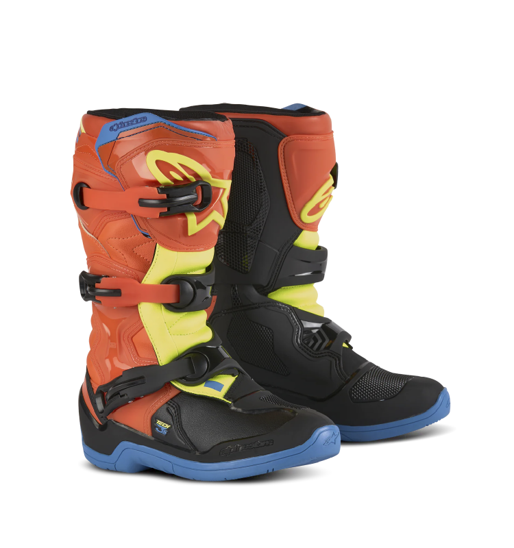 Bota Alpinestars TECH3S YTH Naranja/Azul/Amarillo
