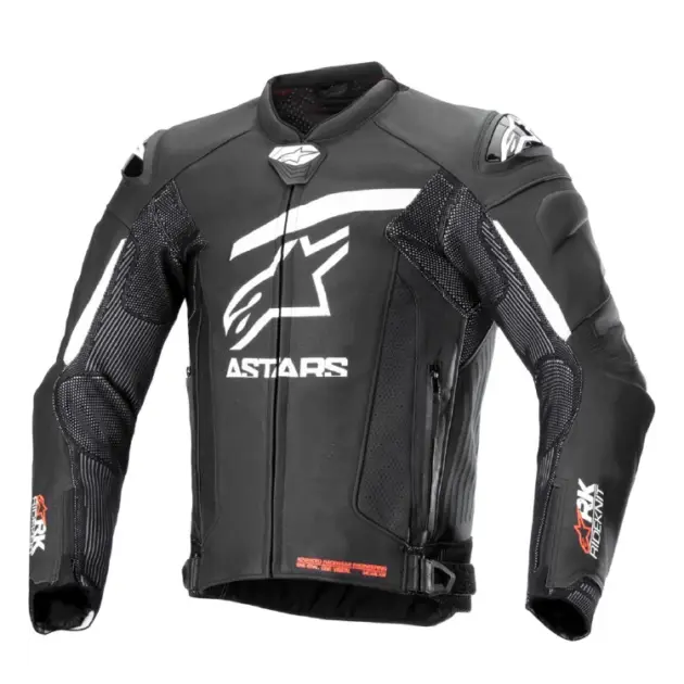 Chaqueta Alpinestars GP PLS V4 RDKNT de Cuero Negro/Blanco
