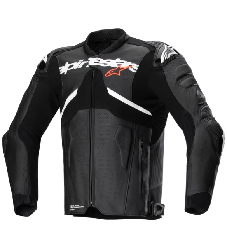 Chaqueta Alpinestars ATEM V5 de Cuero Negro/Blanco