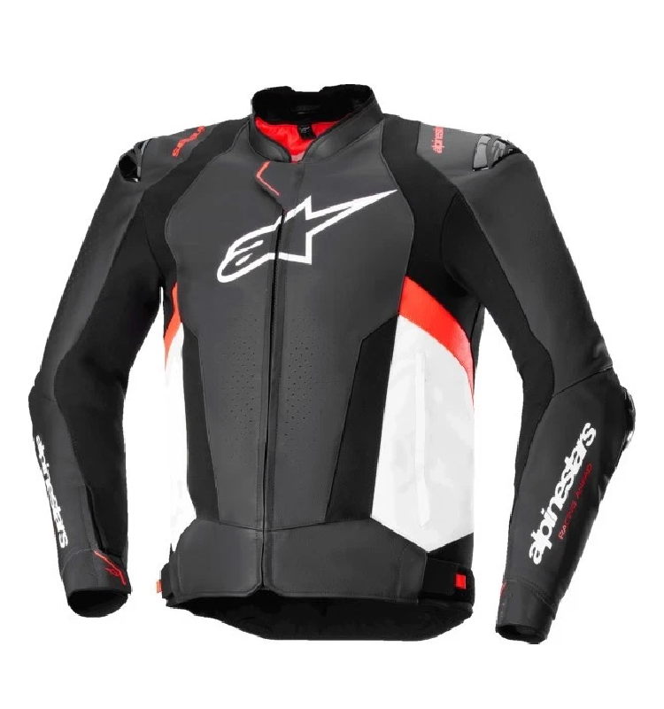 Chaqueta Alpinestars MISSILE V3 de Cuero Negro/Blanco/Rojo
