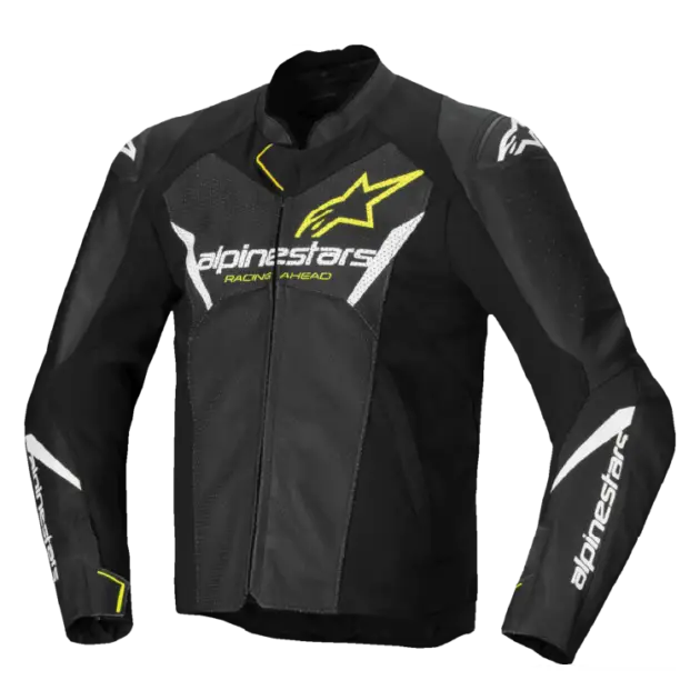 Chaqueta Alpinestars FSTR V3 AIRFLW de Cuero Negro/Blanco/YW