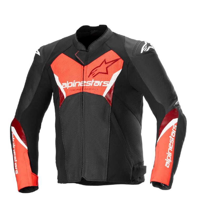 Chaqueta Alpinestars FASTER V3 AIRFLOW de Cuero Negro/Rojo