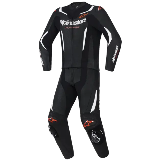 Monotraje Alpinestars de Cuero 2PC GP FORCE V2 Negro/Blanco/Rojo FLUO