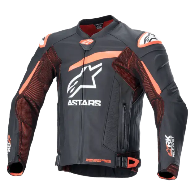Chaqueta Alpinestars GP PLS V4 RDKNT de Cuero Negro/Rojo/Blanco