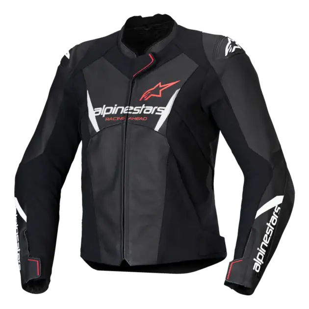 Chaqueta Alpinestars STELLA FSTR V3 de Cuero Negro/Blanco/CRL (Mujer)