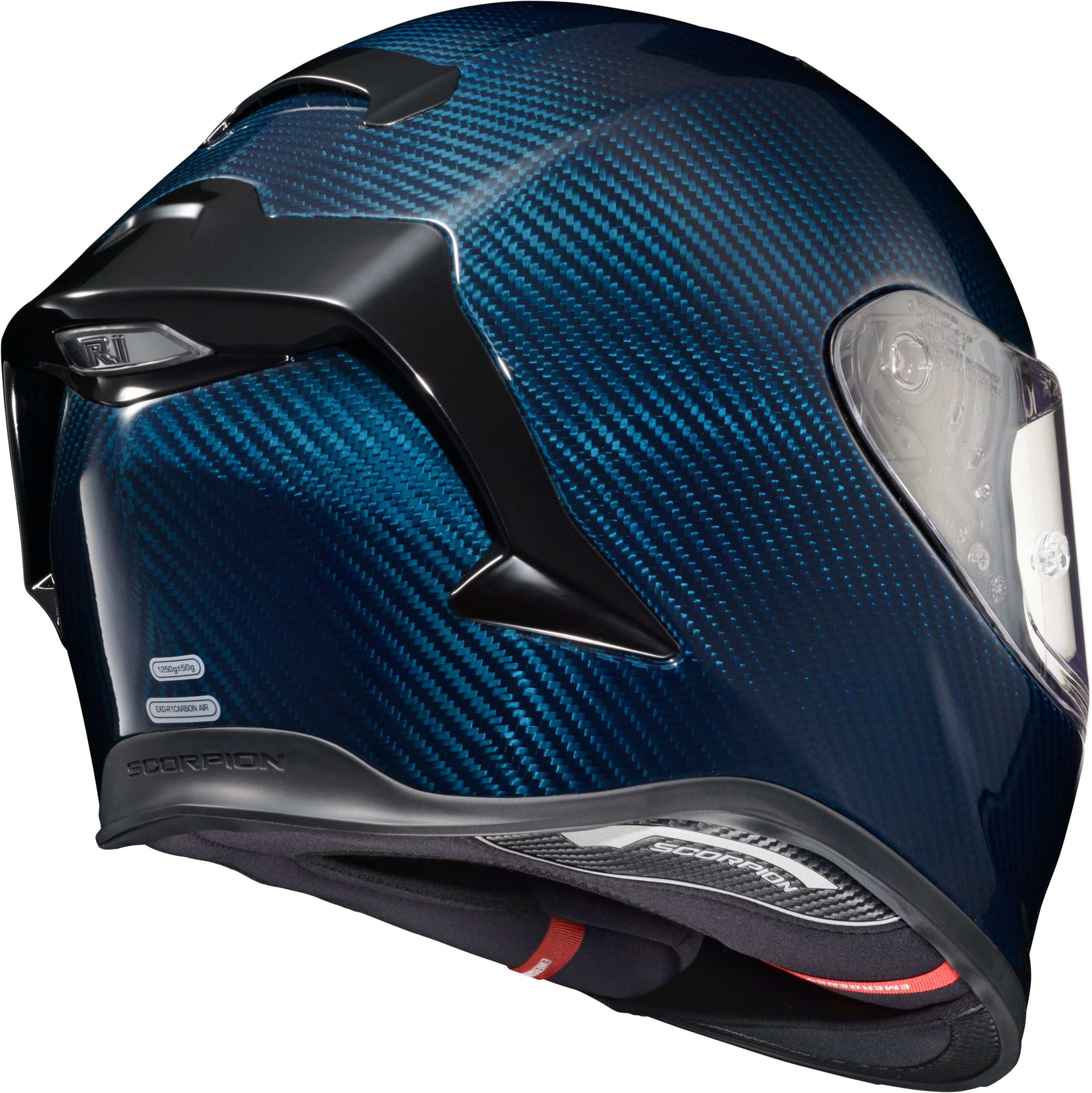 Scorpion EXO-R1 AIR FULL FACE Casco CARBON ONYX Brillante Negro