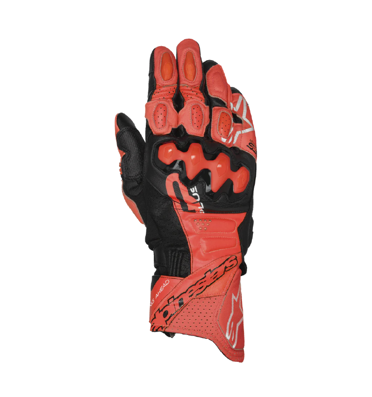 Guante Alpinestars GP+ Rojo V3 de Cuero BRT Rojo/Rojo FLUO