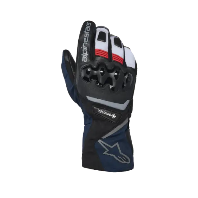 Guante Alpinestars Blanco-8 GTX Negro/BLUE