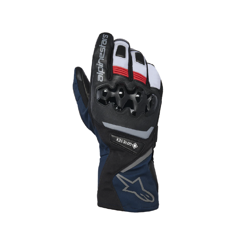 Guante Alpinestars Blanco-8 GTX Negro/BLUE
