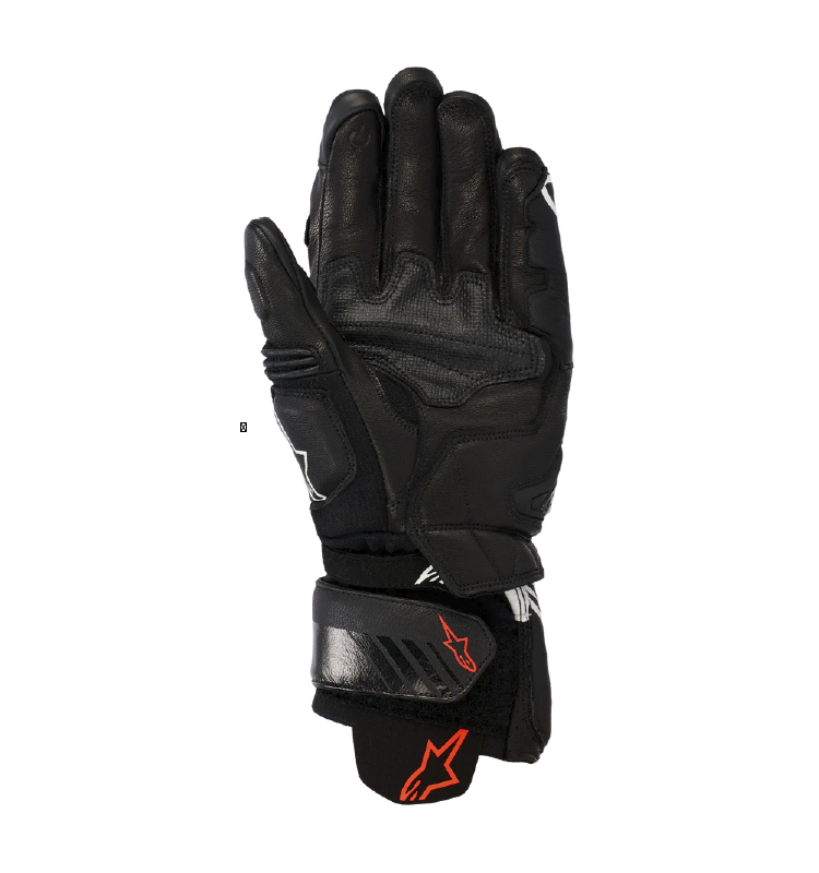 Guante Alpinestars GP+ Rojo V3 de Cuero Negro/Blanco - Image 2