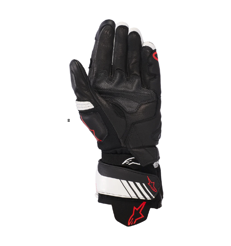 Guante Alpinestars GP+ Rojo V3 de Cuero Negro/Blanco/Rojo - Image 2