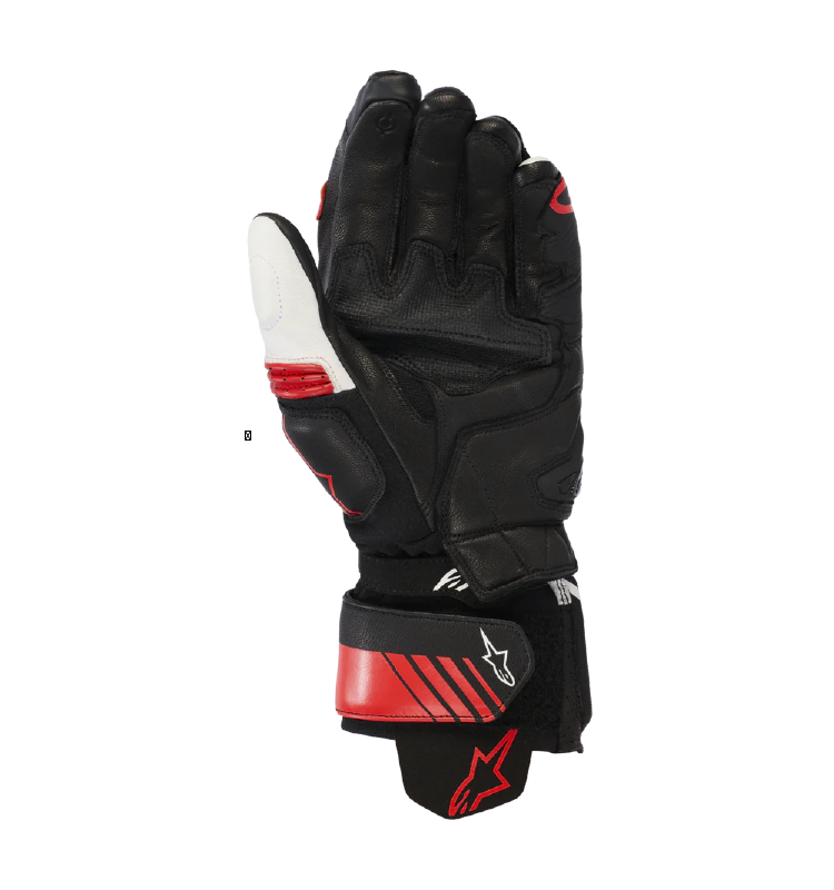 Guante Alpinestars GP+ Rojo V3 de Cuero Negro/Blanco/BRT Rojo - Image 2