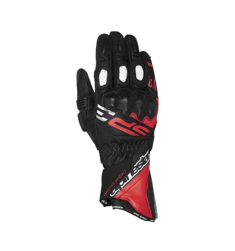 Guante Alpinestars SP-3 Negro/BRT Rojo/Blanco