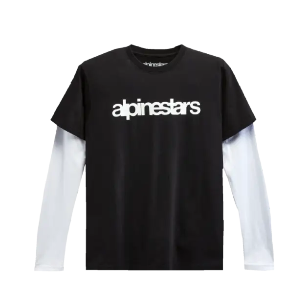 Camiseta Alpinestars STACK Manga Larga Negro/Blanco