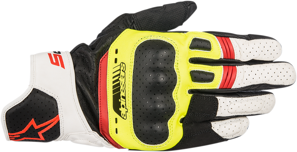 Guante Alpinestars SP-5 Negro/Amarillo/Blanco/Rojo