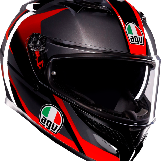 AGV Casco K3 STRIGA Mate Negro/Gris/Rojo