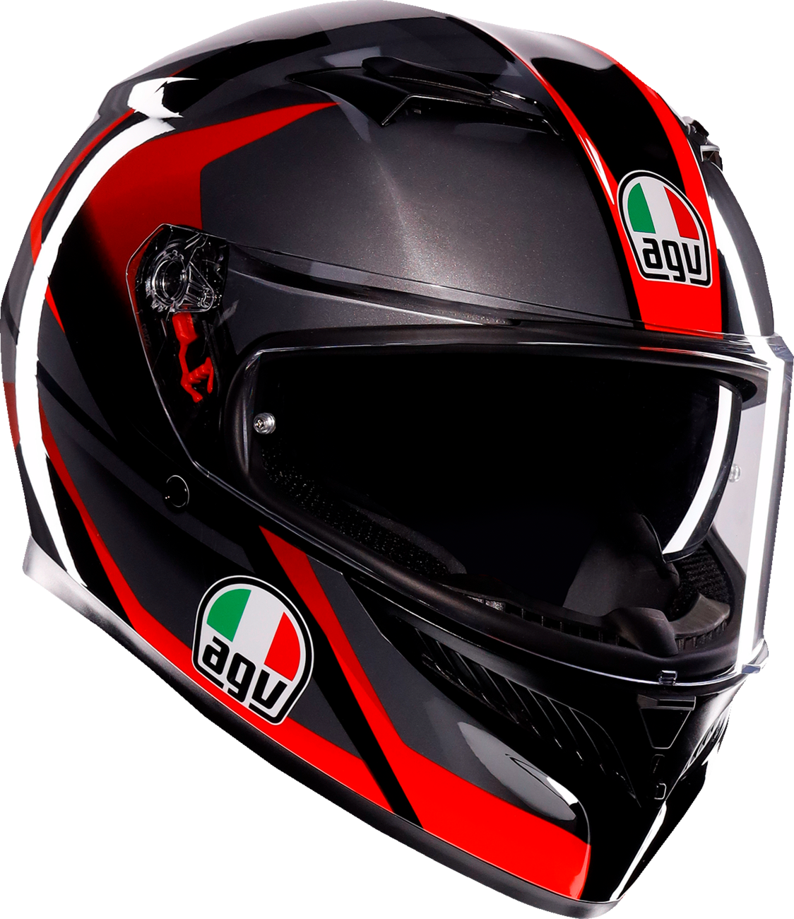 AGV Casco K3 STRIGA Mate Negro/Gris/Rojo