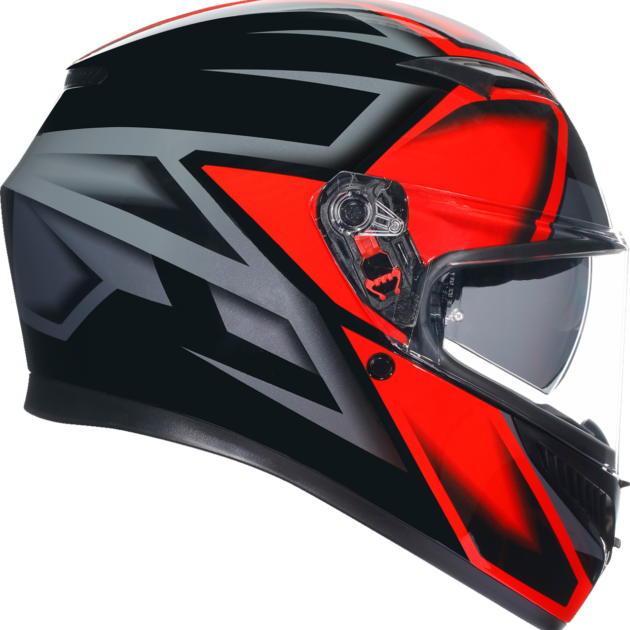 AGV Casco K3 CMPND Negro/Rojo