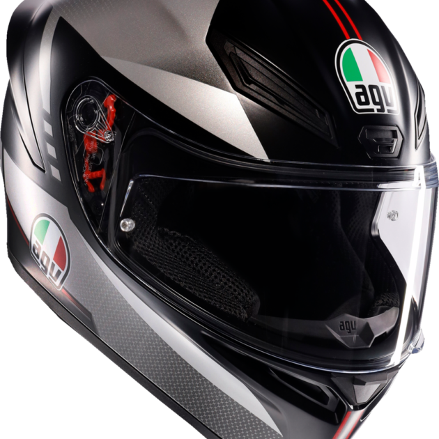 AGV Casco K1 S LAP Mate Negro/Gris/Rojo
