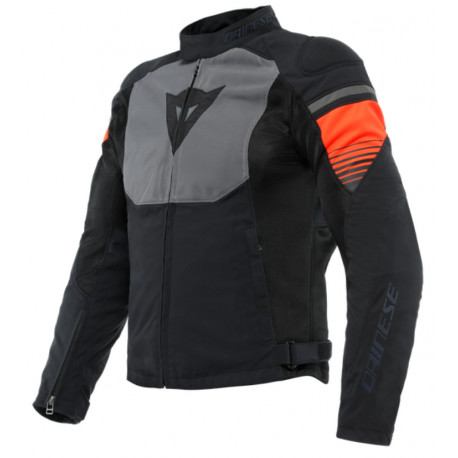 Dainese Air Fast Tex Chaqueta Negro/Gris/Flúor-Rojo